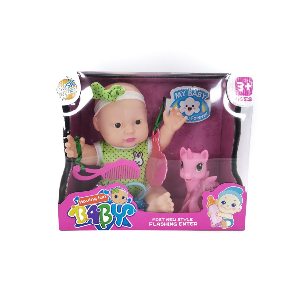 High Quality fashion doll with accessories (green/pink)