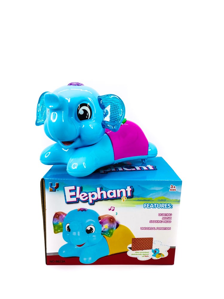 BATTERY OPERATED ELEPHANT TOY WITH LIGHT AND MUSIC