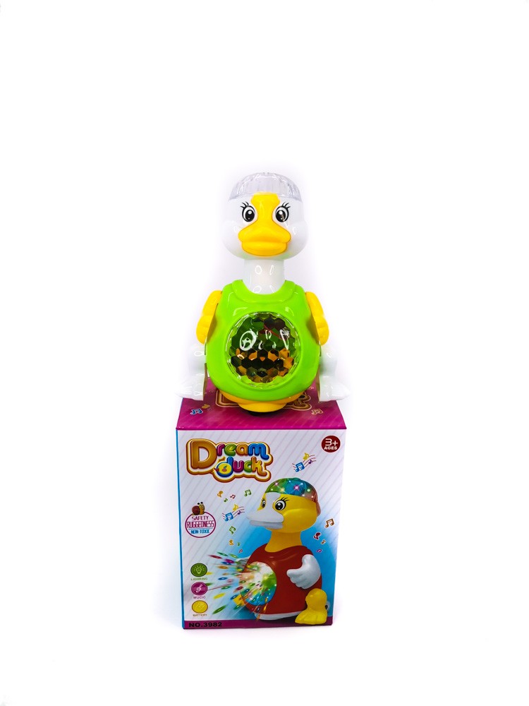 Battery operated duck with lights and music