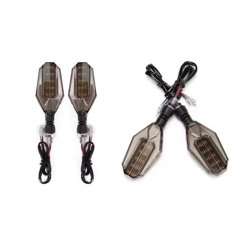 Motorbike trafficator set with orange light and day light 2 functions   12V