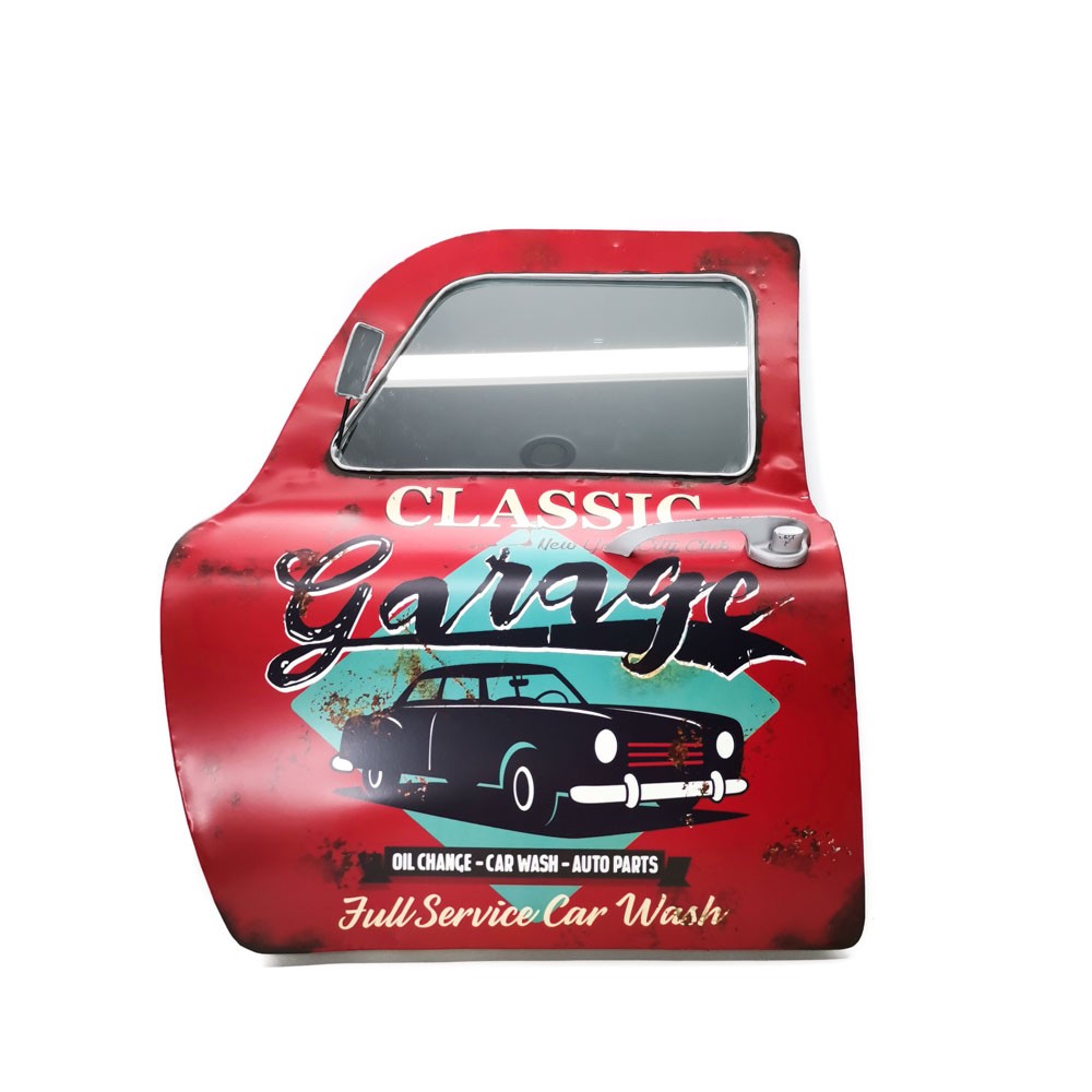 Metal car door for wall