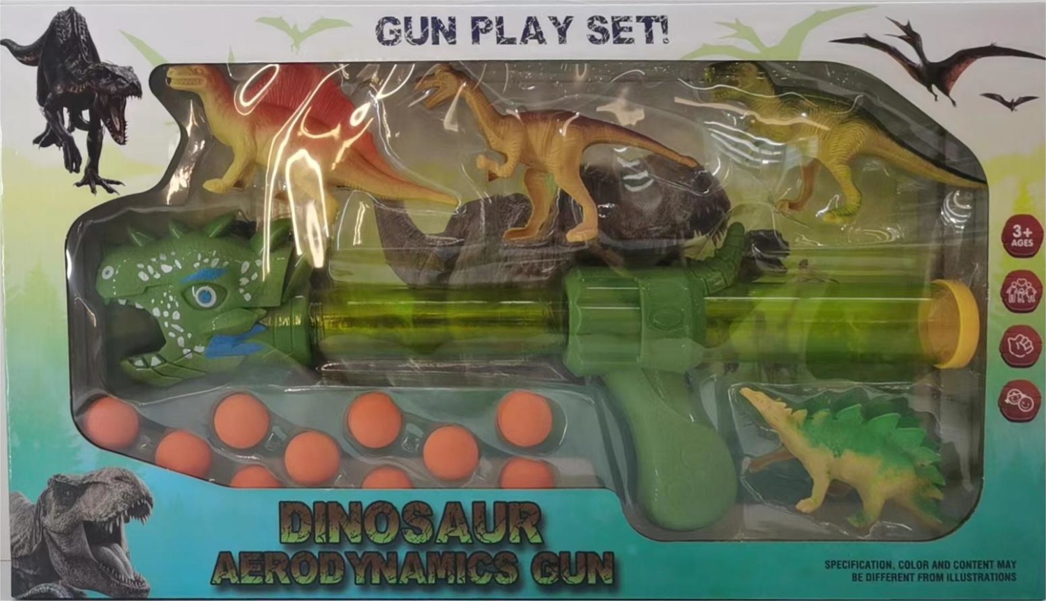 Dinosaur toy gun play set
