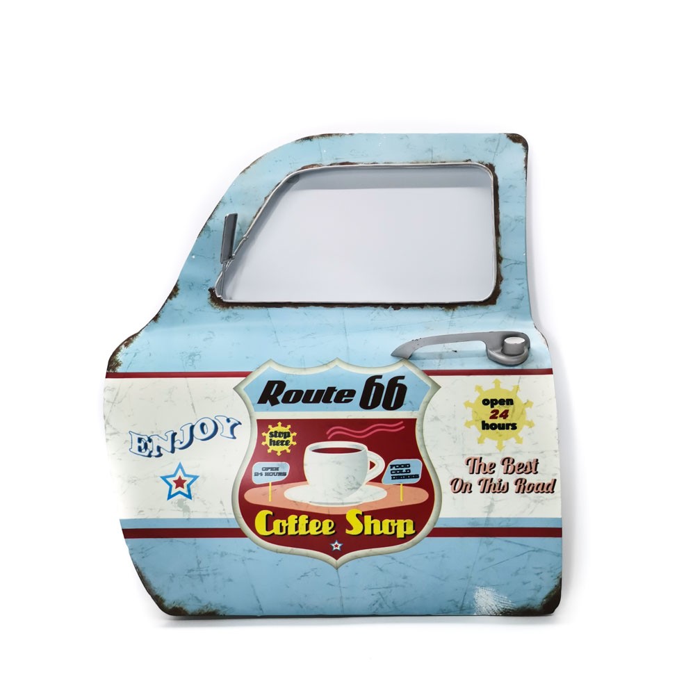 Metal car door for wall