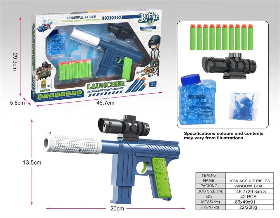 Toy gun with soft bullets