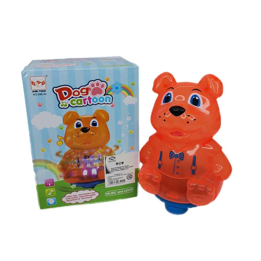 Battery operated dog with light and music