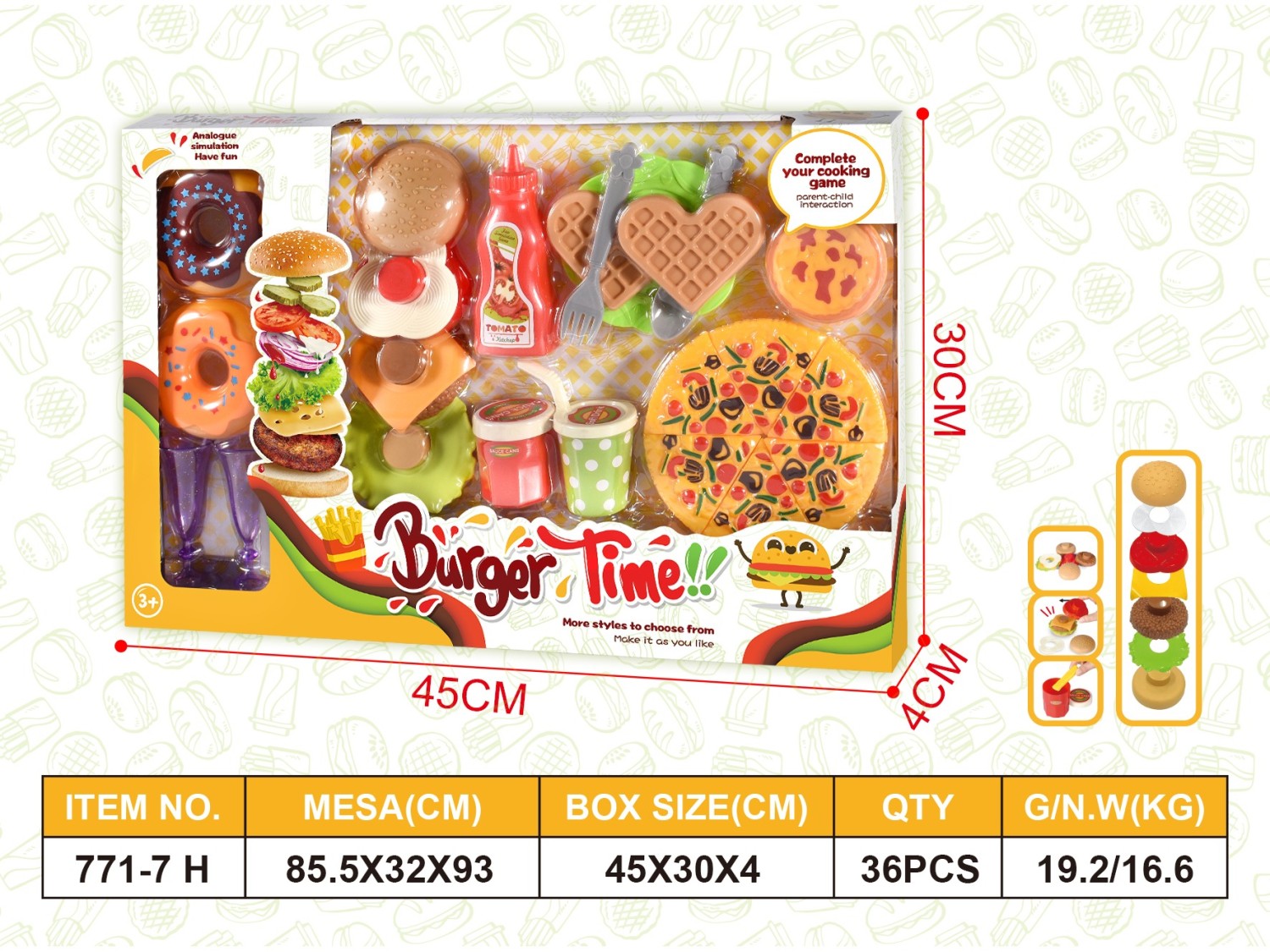 Pizza toy play set