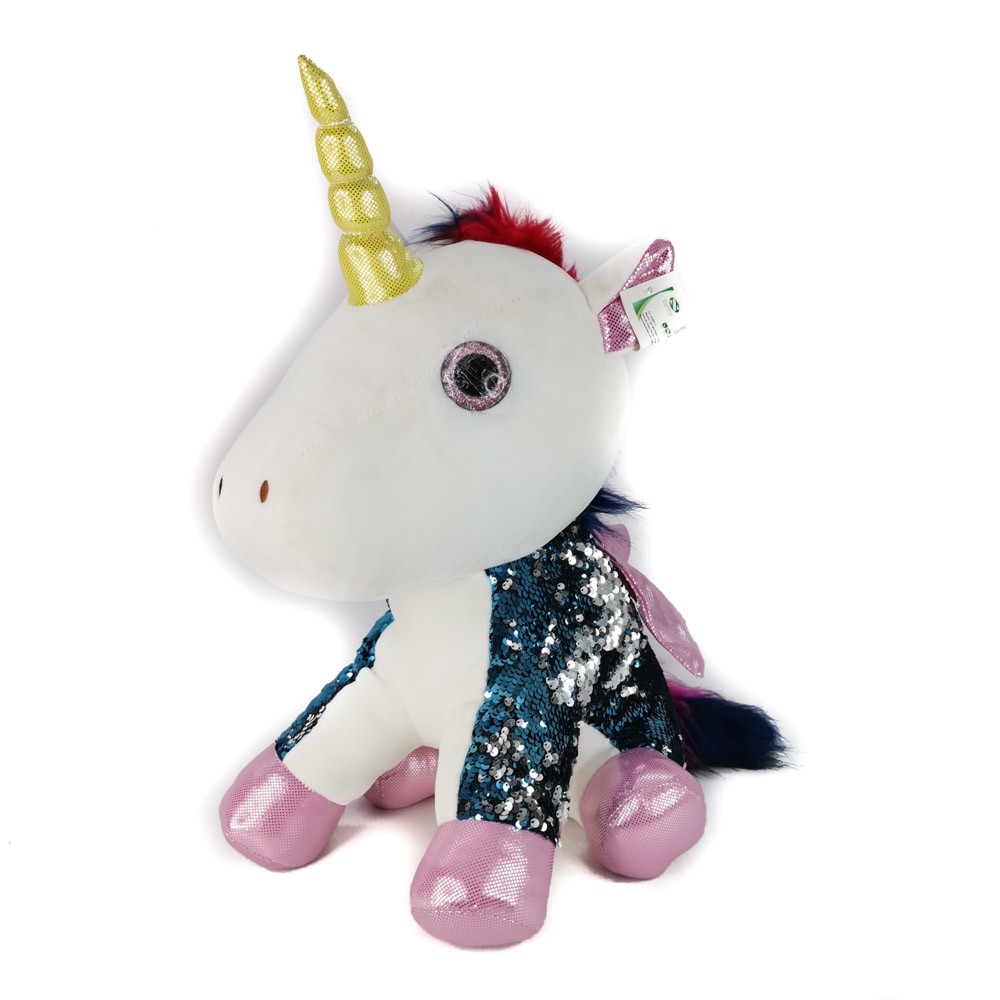 Unicorn plush toy with sequins