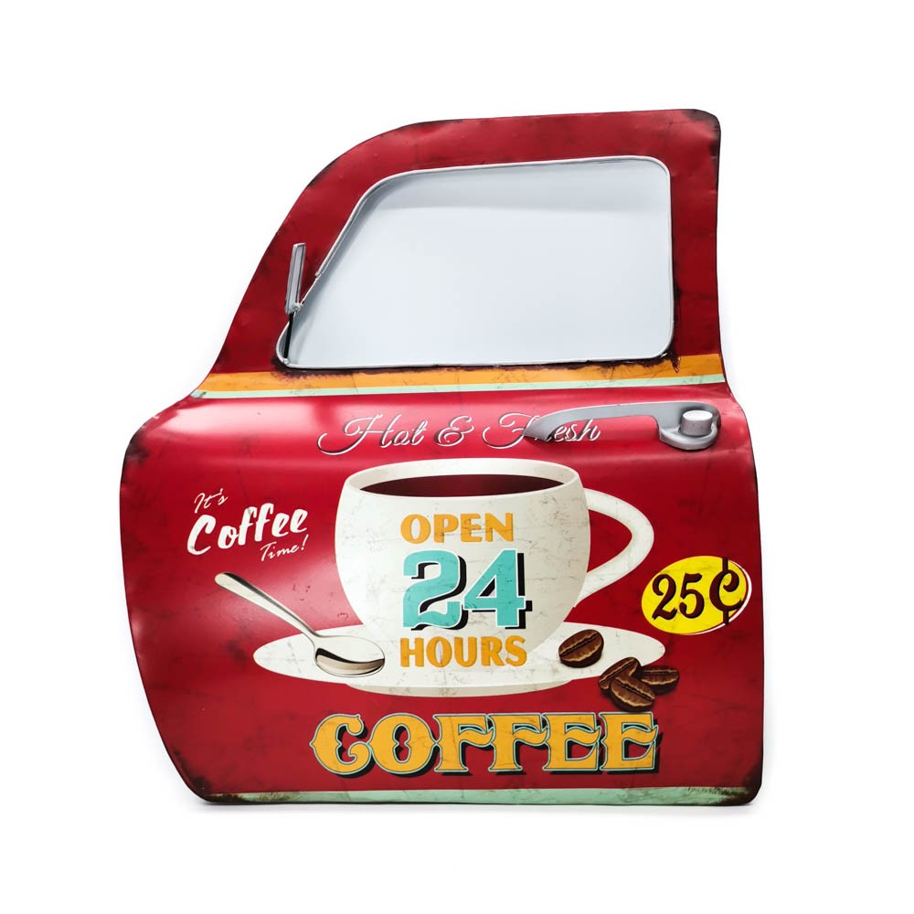 Metal car door for wall