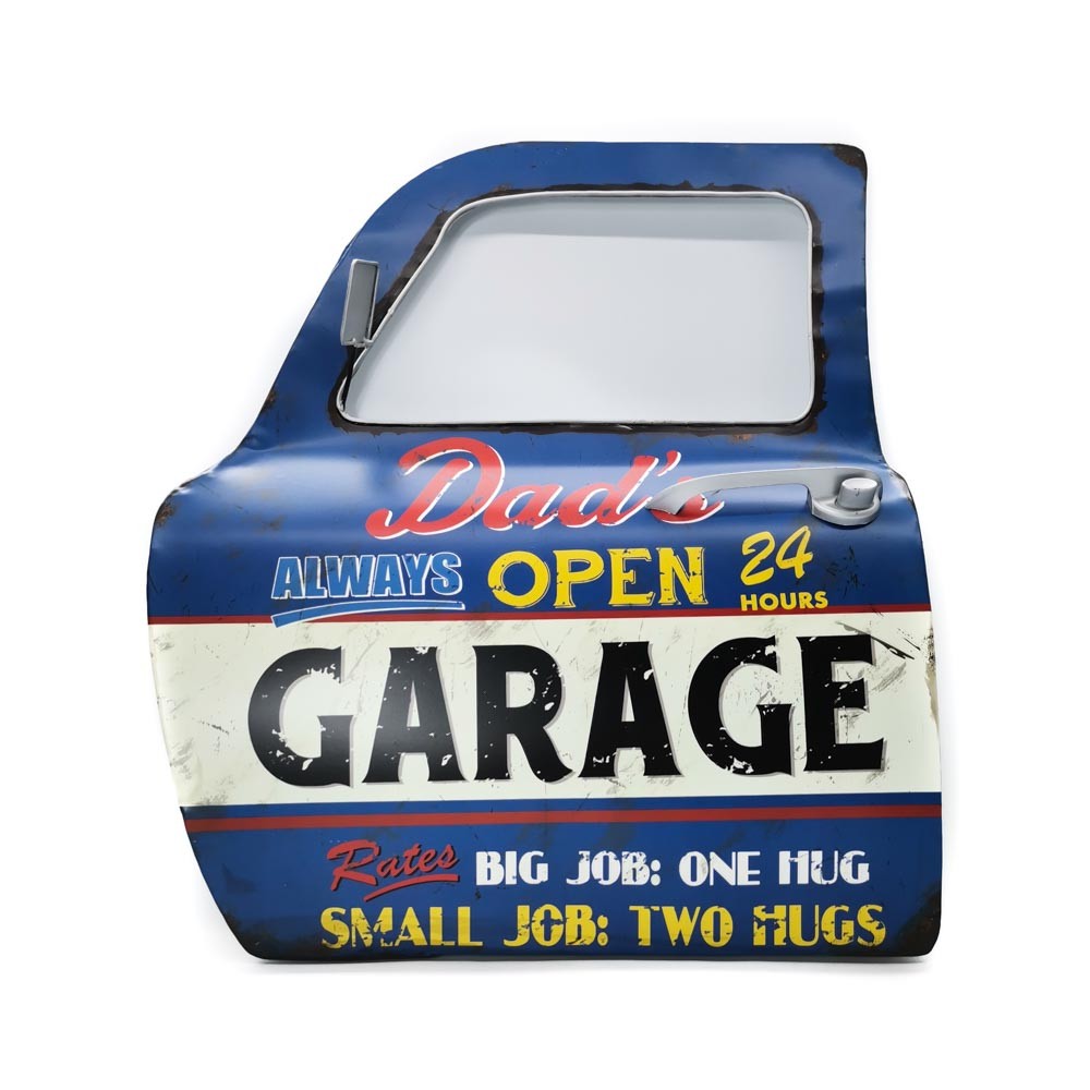 Metal car door for wall