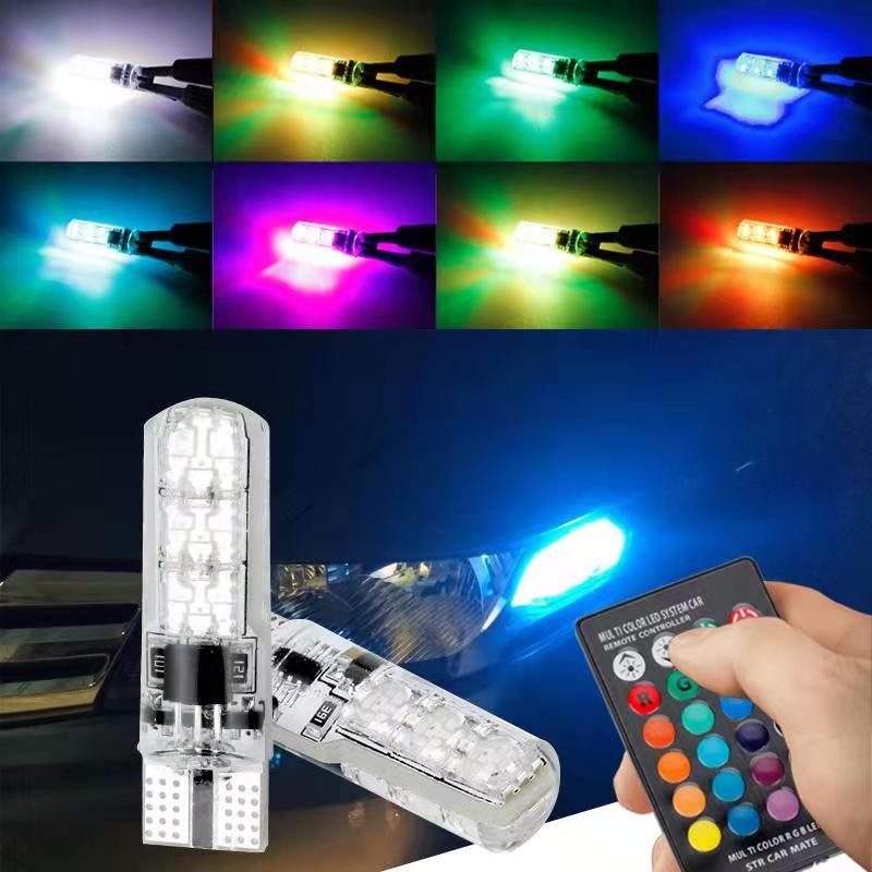 RBG led lights T10 with remote control 2pcs set