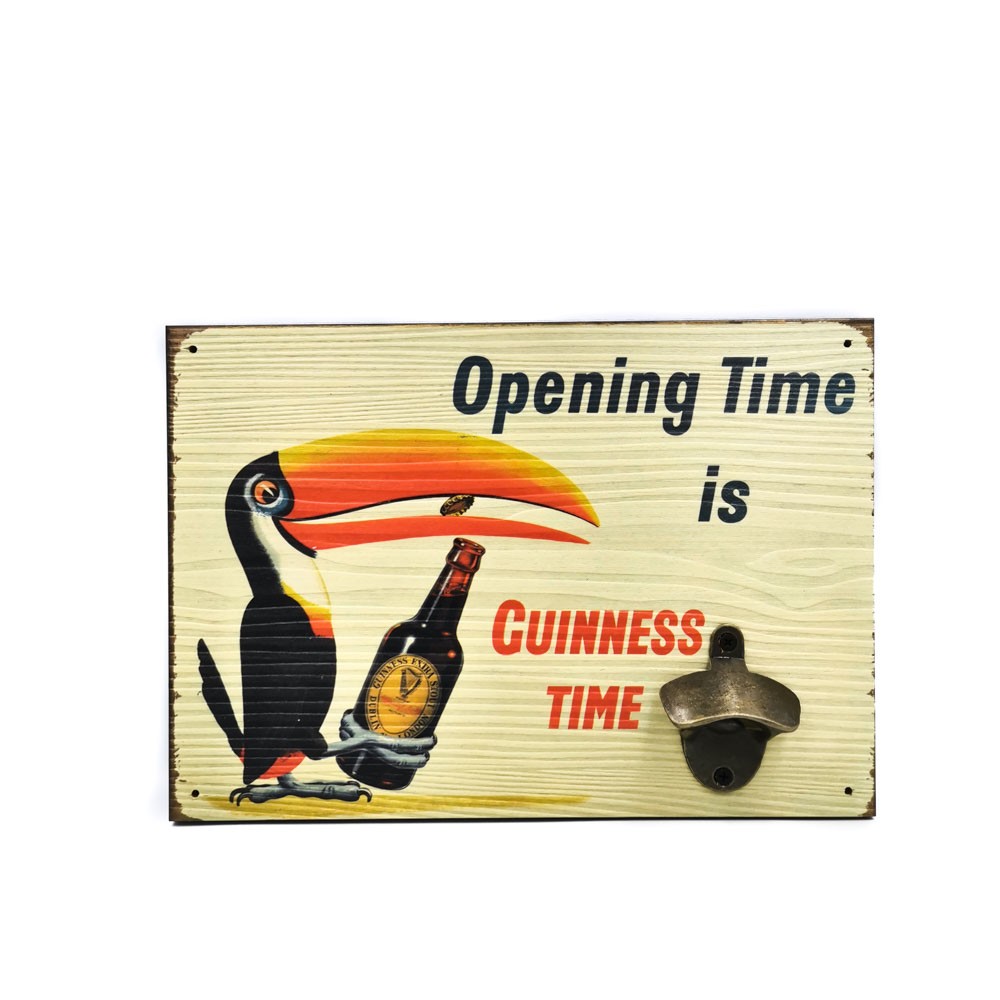 Retro wooden wall bottle opener