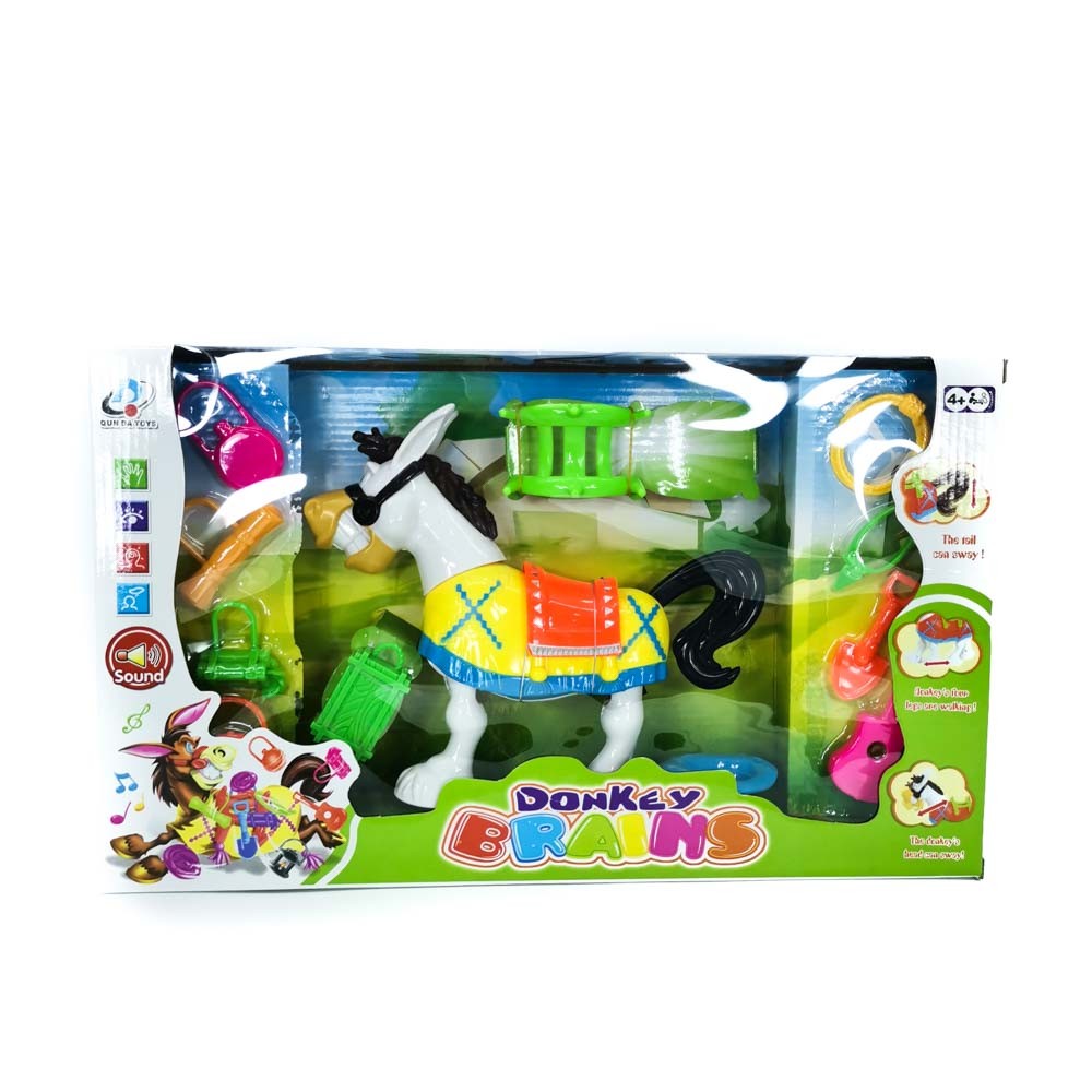 WALKING DONKEY TOY  WITH ACCESSOREI(white/yellow/orange)