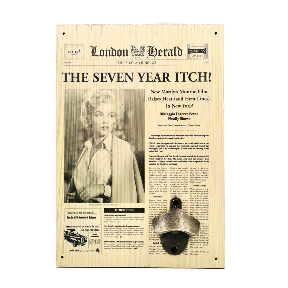 Retro wooden wall bottle opener